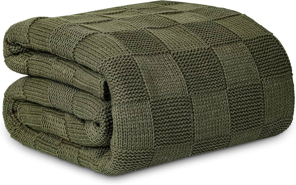 MACEVIA Checkered Throw Blanket Super Soft Cozy Fuzzy, Knitted Throw Blanket 50" x 60" for Couch ... | Amazon (US)