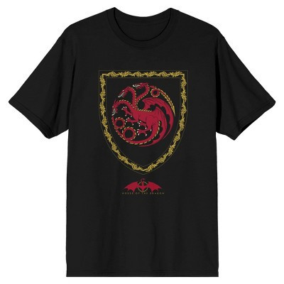 House Of The Dragon Targaryen Shield Men's Black T-shirt-Medium | Target