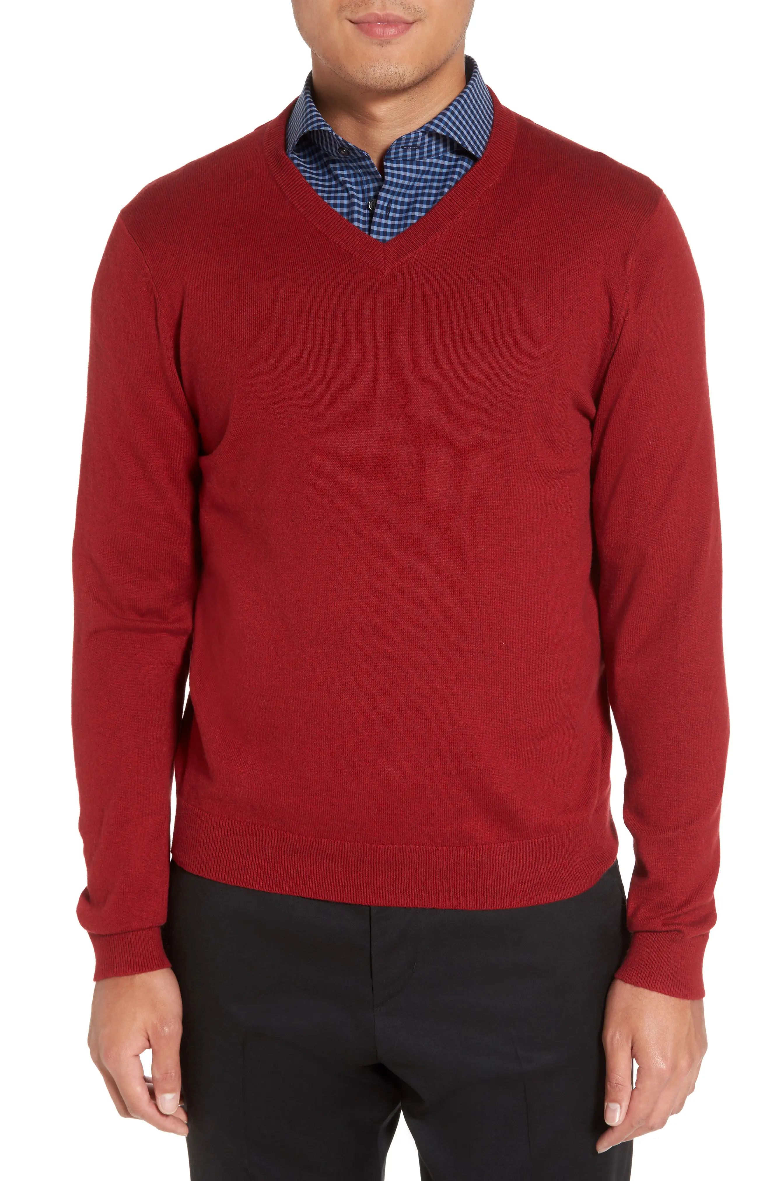Nordstrom Men's Shop Cotton & Cashmere V-Neck Sweater (Regular & Tall) | Nordstrom