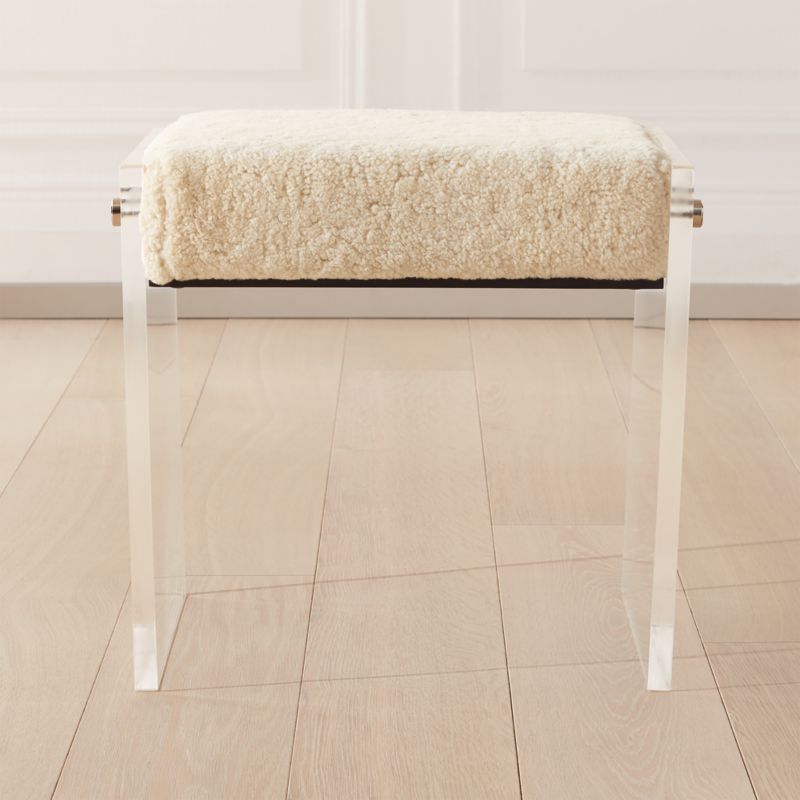 Acrylic Shearling Stool + Reviews | CB2 | CB2