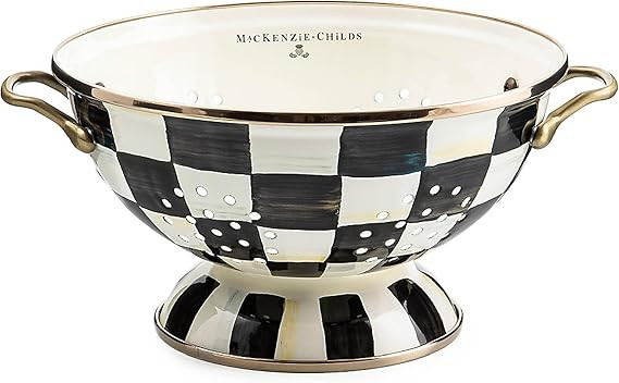 MacKenzie-Childs Courtly Check Enamel Colander, Kitchen Sink Strainer, Large | Amazon (US)