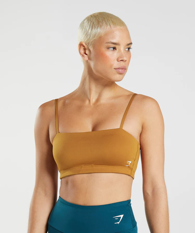Gymshark Bandeau Sports Bra - Nutmeg Brown | Gymshark US