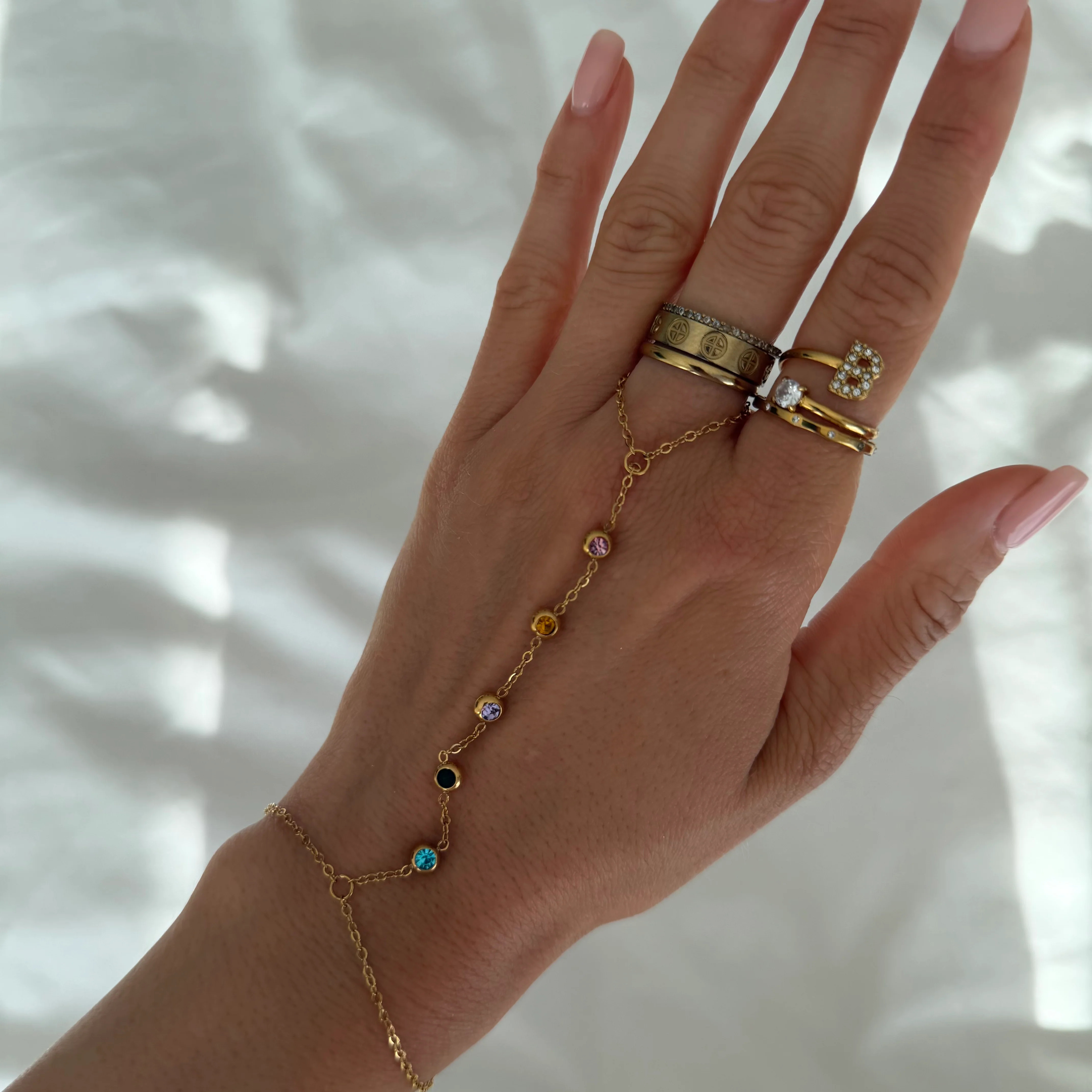 Prism Multicolor Hand Chain | Evry Jewels