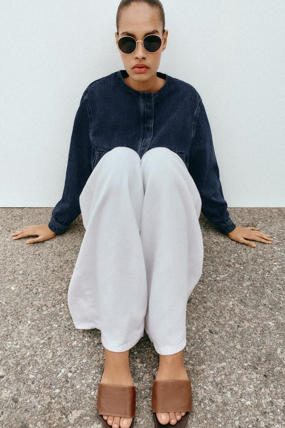 SOFT LEATHER FLAT SANDALS | Zara UK