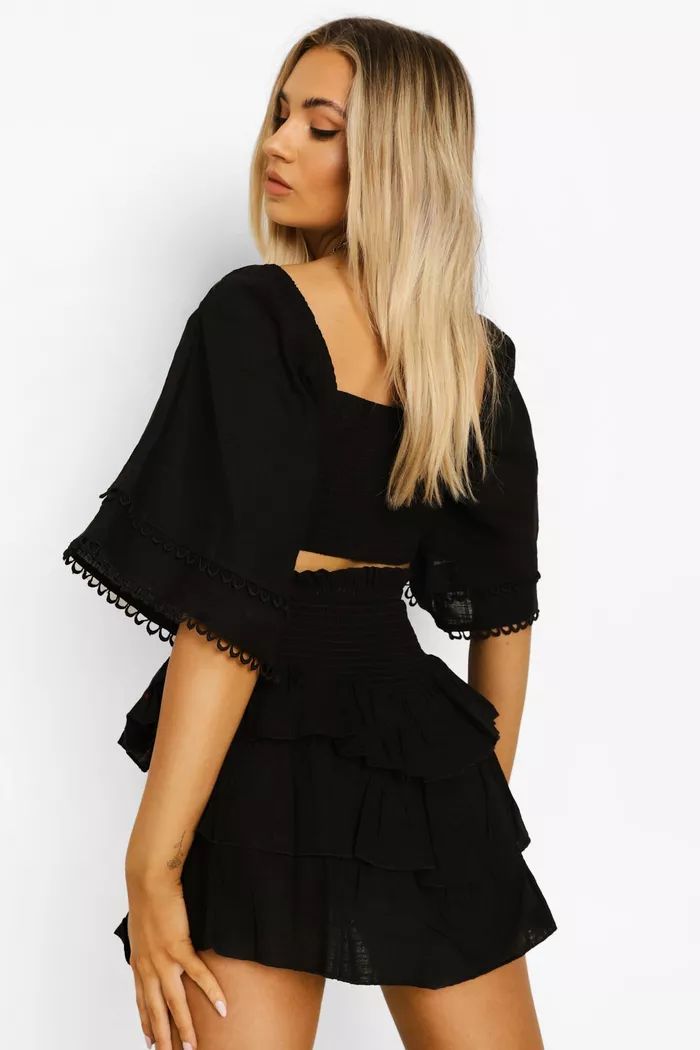 Shirred Top And Rara Skirt | Boohoo.com (US & CA)