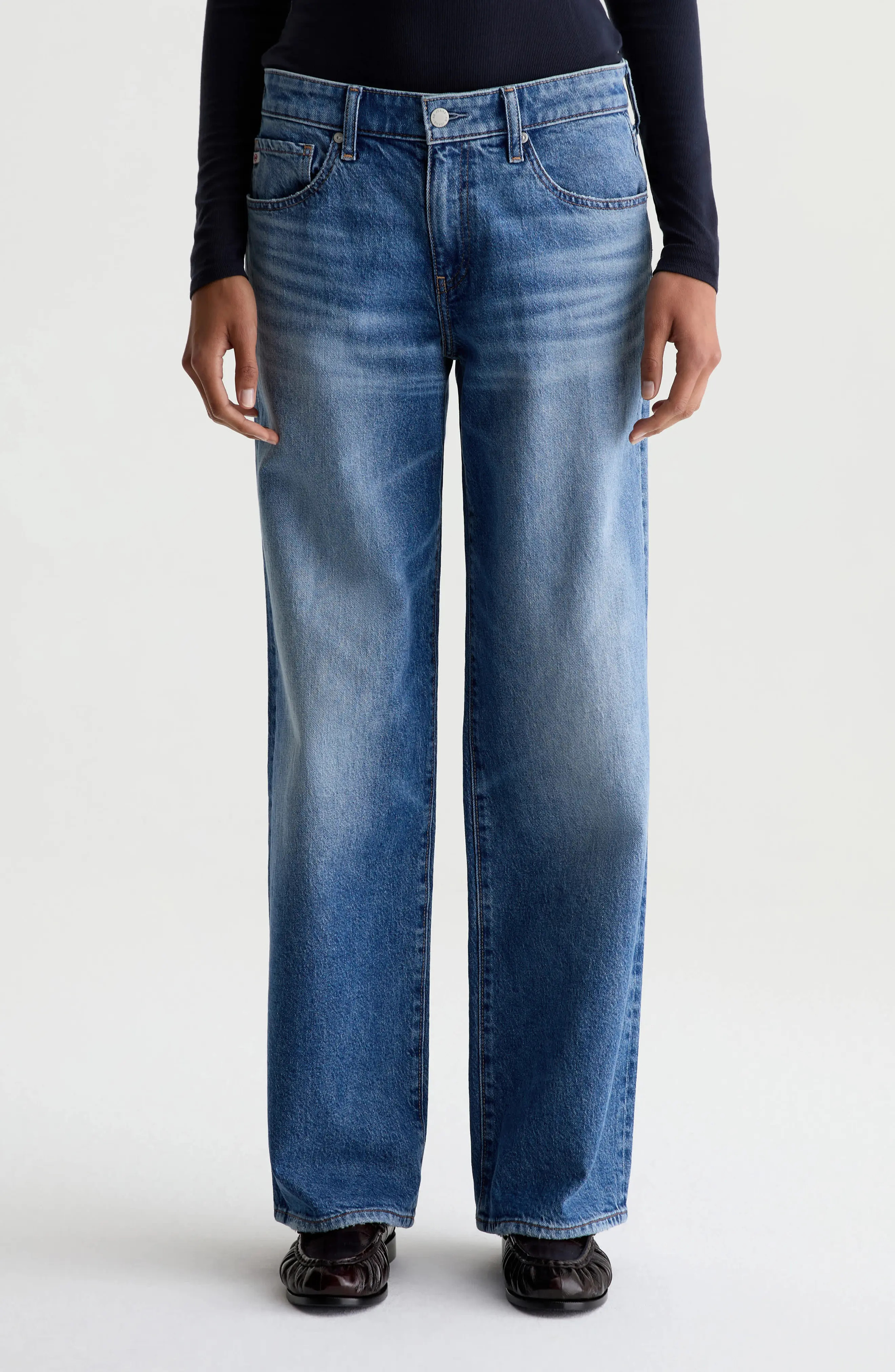 AG Adria Low Rise Baggy Wide Leg Jeans (Women) | Nordstrom | Nordstrom