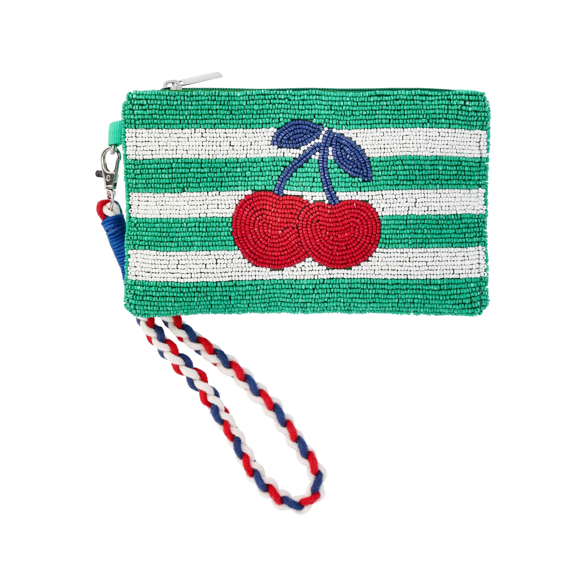 No Boundaries Women's Beaded Wristlet, Green Cherry | Walmart (US)