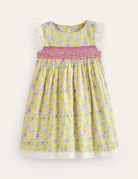 Smocked Lace Trim Dress | Boden (US)
