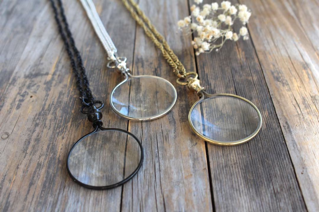 Magnifying Necklace - 42mm Vintage Nautical Pocket Style Monocle Magnifier | Etsy (US)