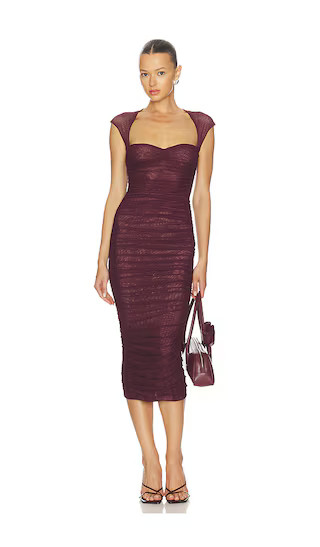 Kylie Midi Dress in Merlot | Revolve Clothing (Global)