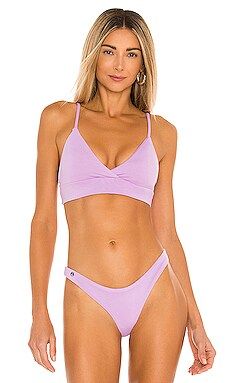 Maaji Lilac Blossom Cris Cross Bikini Top in Purple from Revolve.com | Revolve Clothing (Global)