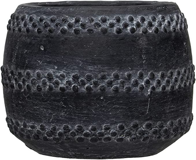 Creative Co-Op Terracotta Raised Dots, Distressed Black Pots and Planters, 6" L x 6" W x 4" H | Amazon (US)