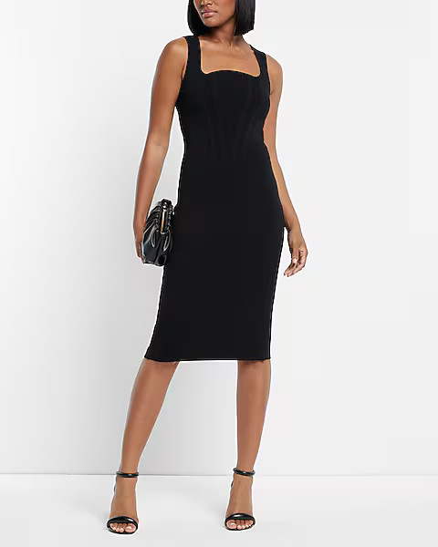 Body Contour Corset Midi Sweater Dress | Express