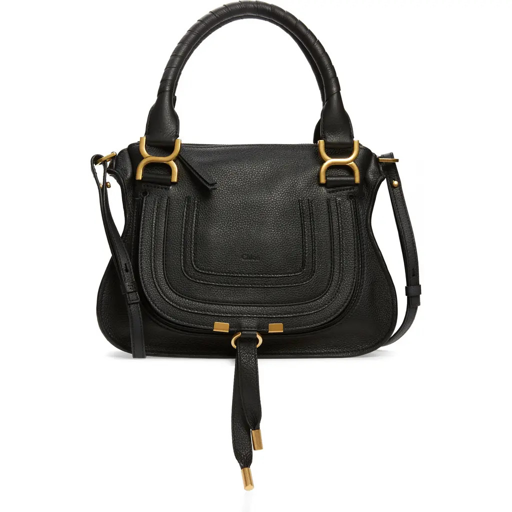 Chloé Small Marcie Leather Satchel in Black at Nordstrom | Nordstrom