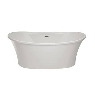 Breanne 66 in. Flatbottom Non-Whirlpool Freestanding Bathtub in White | The Home Depot