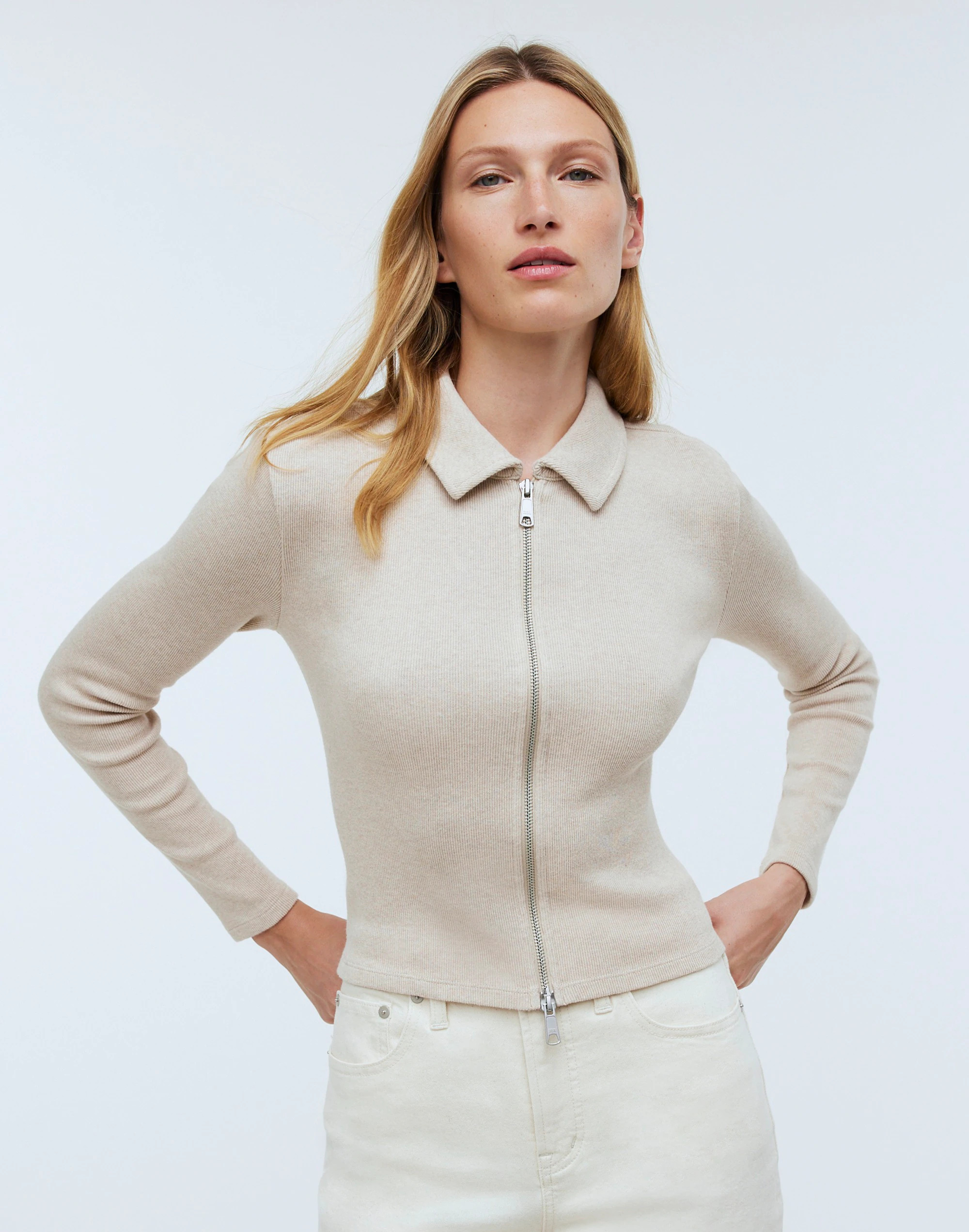 Ribbed Zip-Front Tee | Madewell