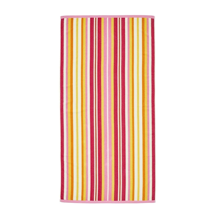 Better Homes & Gardens St. Charpe Striped Beach Towel, Warm | Walmart (US)