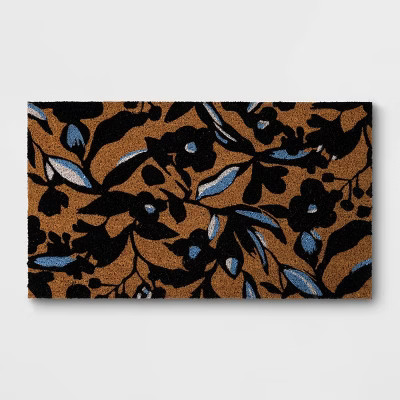 1'4"x2'4" Floral Silhouette Rectangular Outdoor Doormat Cools - Room Essentials™ | Target