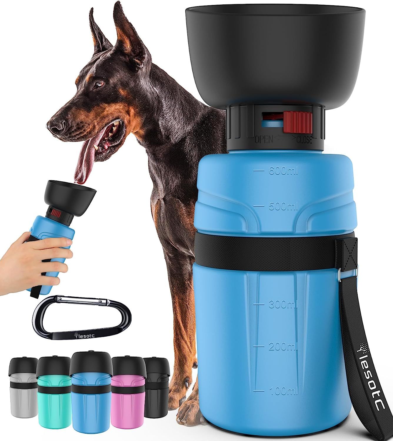 lesotc Pet Water Bottle for Dogs, Dog Water Bottle Foldable, Dog Travel Water Bottle, Dog Water D... | Amazon (US)