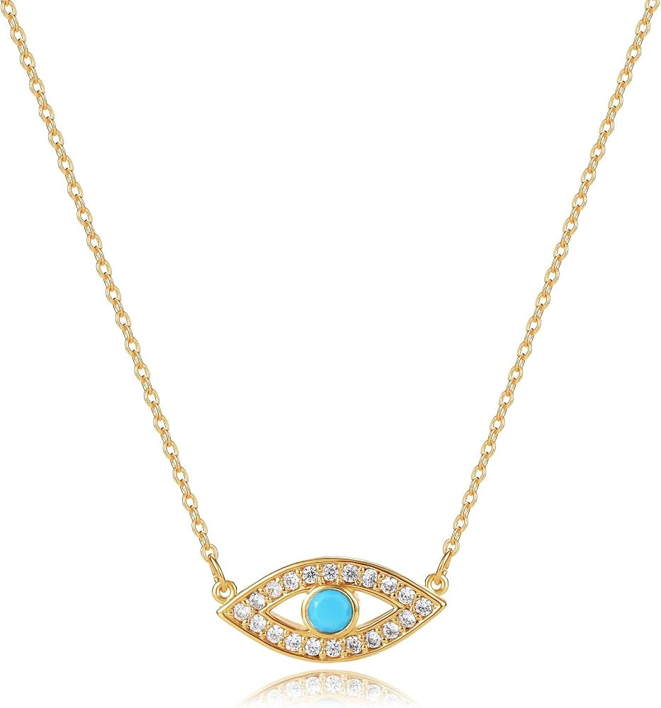 Dremmy Studios Cross Pendant Necklace for Women 14K Gold Plated Cubic Zirconia Evil Eye Butterfly... | Amazon (US)