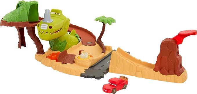 Mattel Disney and Pixar Cars On The Road Toys, Dinosaur Playground Playset with Lightning McQueen... | Amazon (US)