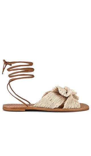 Peony Pleated Knot Wrap Sandal in Cream Plaid | Revolve Clothing (Global)