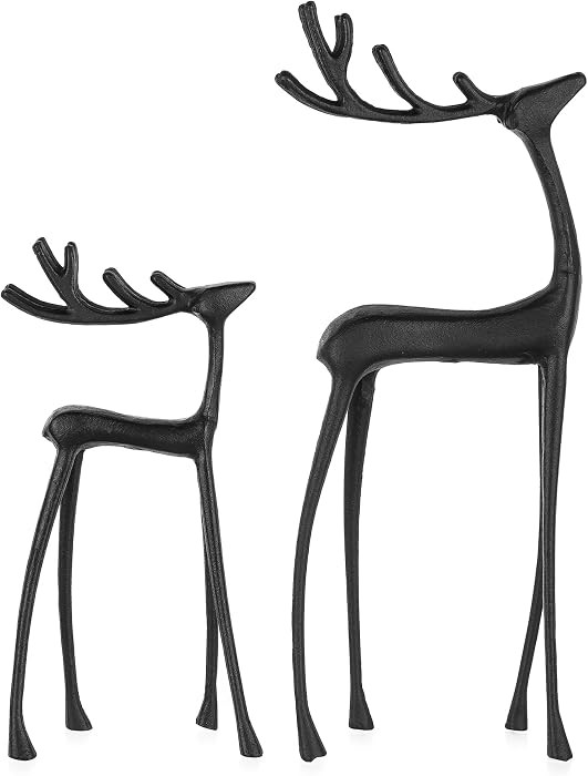 Sziqiqi Reindeer Christmas Decoration for Home: Black Reindeer Figurines | Amazon (US)