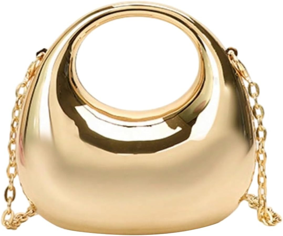 GORGLITTER Women's Metallic Clutch Purse Glamourous Crossbody Handbags Top Handle Mini Chain Bags | Amazon (US)