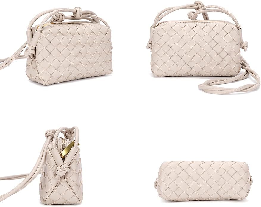 Woven Crossbody Bags For Women, Small Handmade Purse Clutch Shoulderbag Handbag, Zipper Closure | Amazon (US)