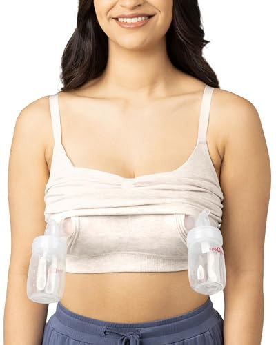 Kindred Bravely Sublime Sleep Pumping Bra Hands Free, Adjustable Pumping & Nursing Bra with EasyClip for All Breast Pumps (Oatmeal Heather, Small) | Amazon (US)