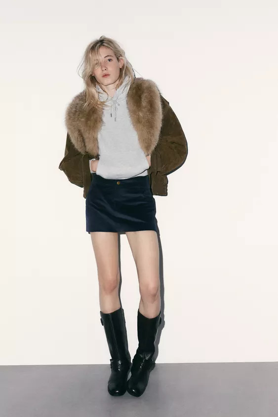 100% FUR SUEDE LEATHER JACKET | Zara US