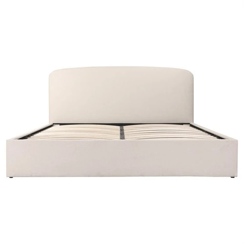 Jezreel Modern Classic Cream Slipcovered Storage Bed - Queen | Kathy Kuo Home