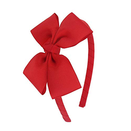 MEEDEE Red Grosgrain Bow Headband for Girls, 1 PCs Headband with Bow for Toddlers Kids Party Decoration Cosplay Costume Hair Band | Amazon (US)
