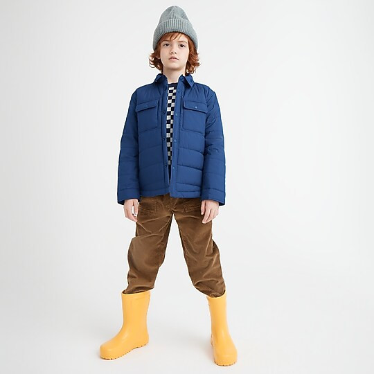 Boys' puffer shirt-jacket in recycled polyester | J. Crew US
