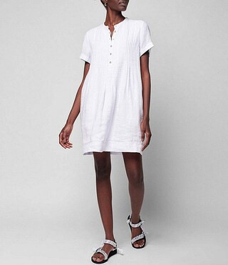 Faherty Gemina Linen Short Sleeve Button Front Dress | Dillard's | Dillard's