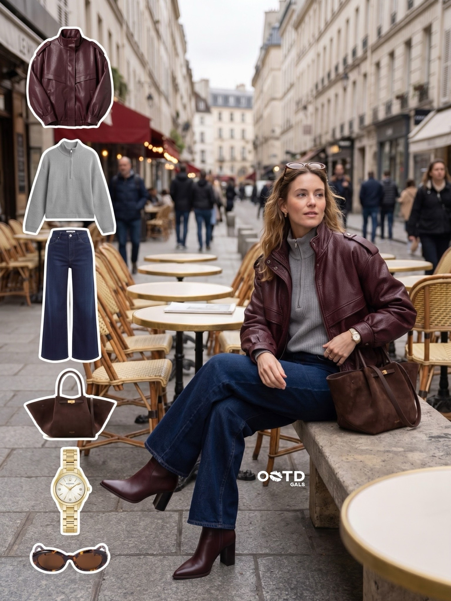 Burgundy, gray, and dark denim for an effortless café-day outfit 🤎
A rich burgundy leather jacket layered over a cozy gray quarter-zip sweater, styled with dark-wash wide-leg jeans, burgundy ankle boots, and a large chocolate-brown leather tote. Finished with a gold watch and tortoiseshell sunglasses for a polished everyday touch.
Perfect for coffee dates, city walks, casual Fridays, travel days, or relaxed fall weekends. Shop every piece through the tagged products.

#LTKFashionMonth #LTKstyletip #LTKautumn