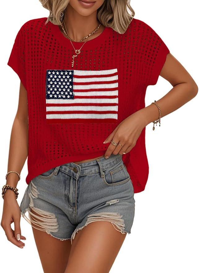 Womens Summer Crochet Tops Hollow Out Cap Sleeve Cover Up Tank Top Pullover Sweater Vest Beach Va... | Amazon (US)