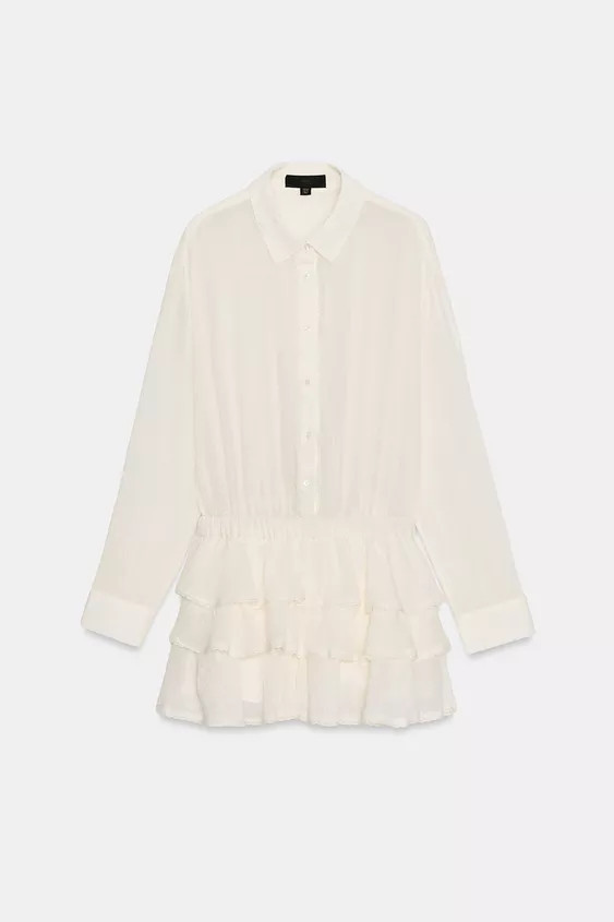 CHIFFON RUFFLED JUMPSUIT DRESS | Zara UK