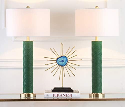 Safavieh Lighting Collection Ollie Dark Green Faux Snakeskin 32-inch Bedroom Living Room Home Off... | Amazon (US)