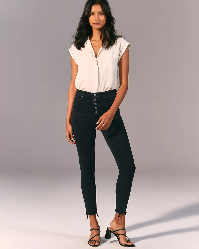 High Rise Super Skinny Ankle Jeans | Abercrombie & Fitch US & UK