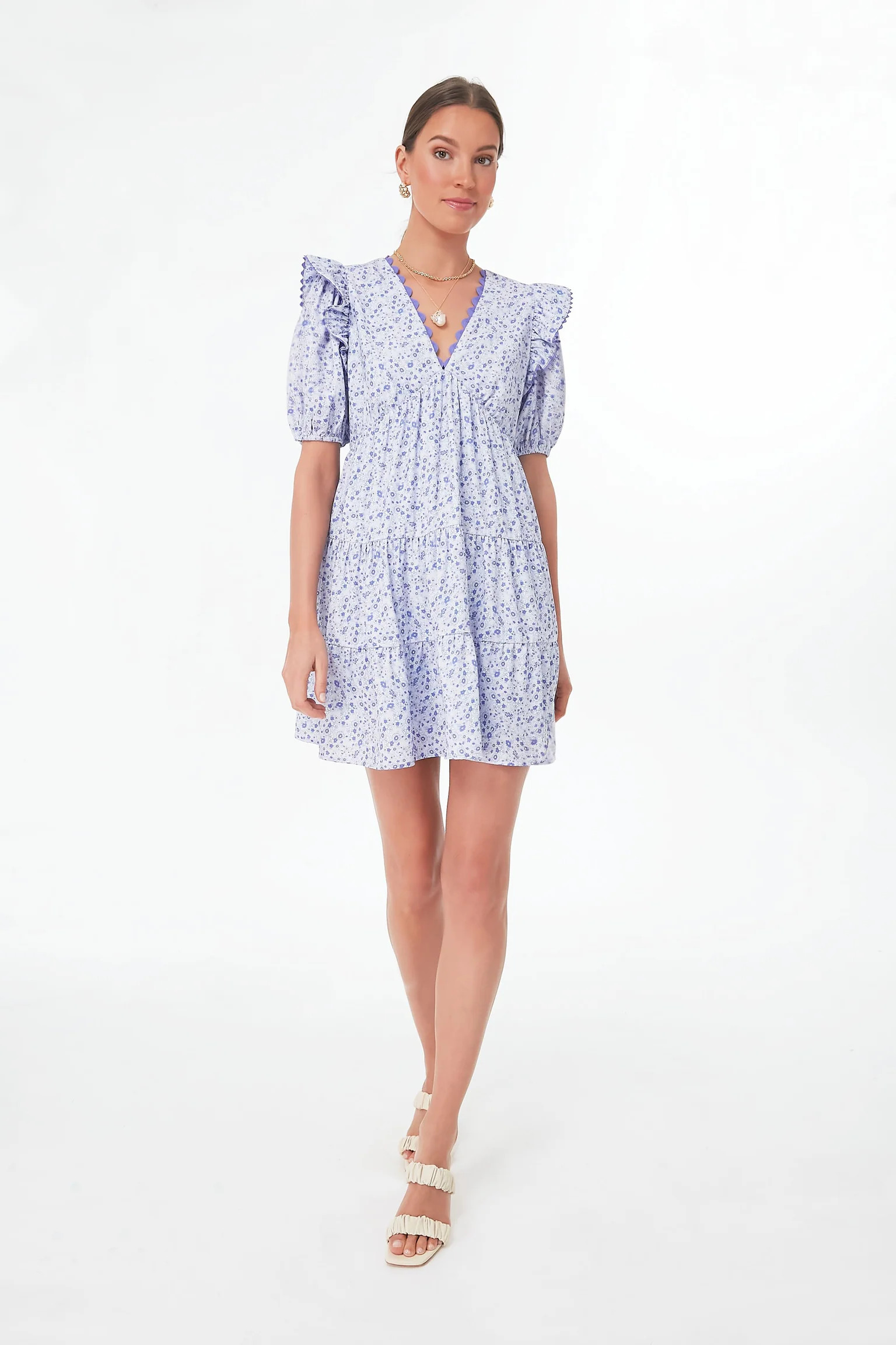 Lilac Floral Ric Rac Leonie Mini Dress | Tuckernuck (US)
