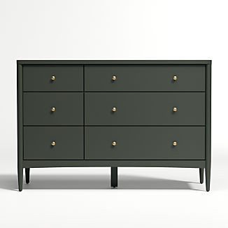 Hampshire Olive Green 6-Drawer Kids Dresser + Reviews | Crate & Kids | Crate & Barrel