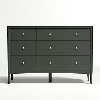 Hampshire Olive Green 6-Drawer Kids Dresser + Reviews | Crate & Kids | Crate & Barrel