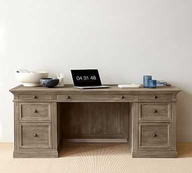 Livingston 75&quot; Executive Desk with Drawers | Pottery Barn (US)