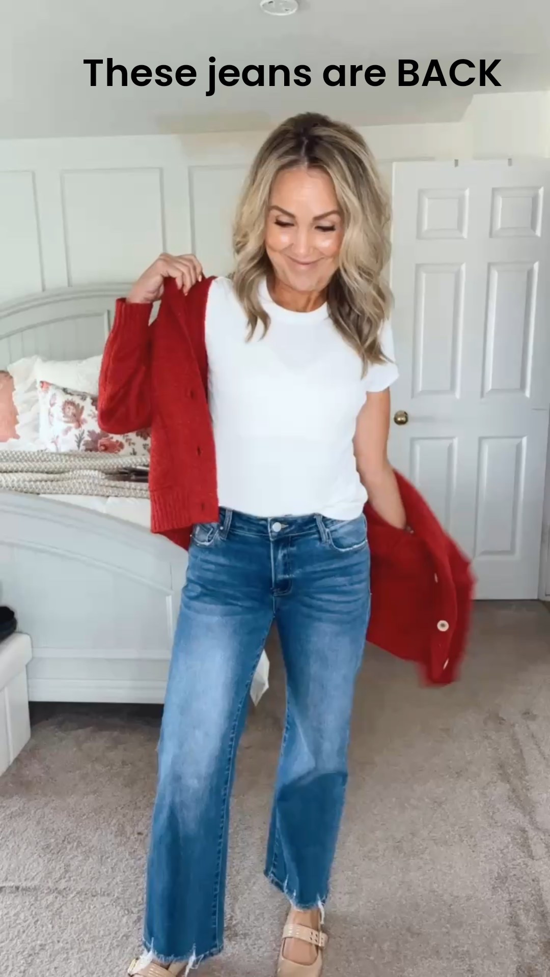 They’ll be your favorite pair of denim!  I’m wearing size 9/29
Paired with plain white tee and red cardigan sweater. 
Add the cute bag - available in different colors. 

#springfashion #favoritejeans

#LTKootd #LTKOver40 #LTKdayinmylife