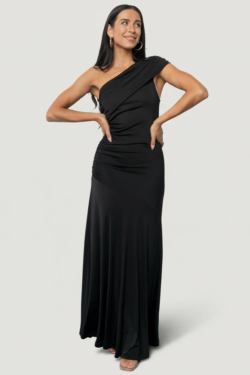 Leon One-Shoulder Maxi Gown — Black Evening | Baltic Born | Baltic Born
