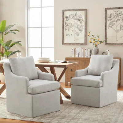 Tory Upholstered Dining Chairs With Caster Set Of 2 | Wayfair North America