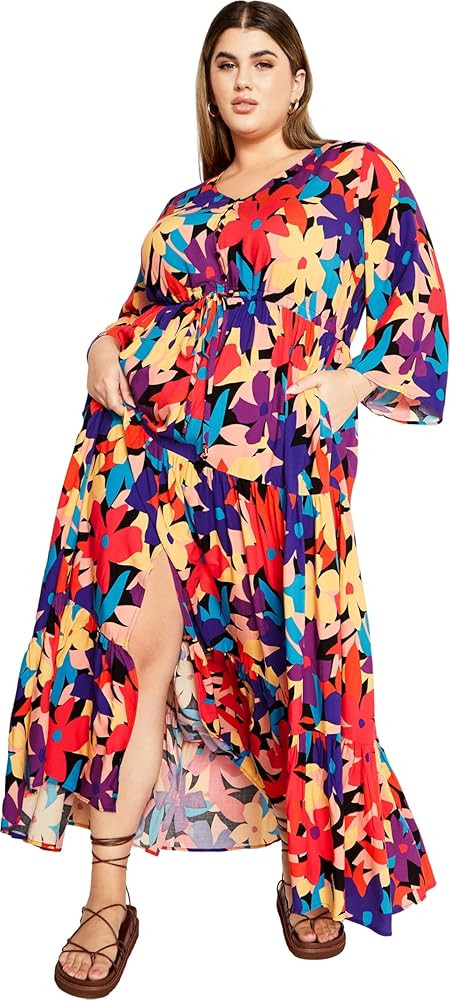 City Chic Plus Size Dress, Endless Sun Print Maxi Dress | Amazon (US)