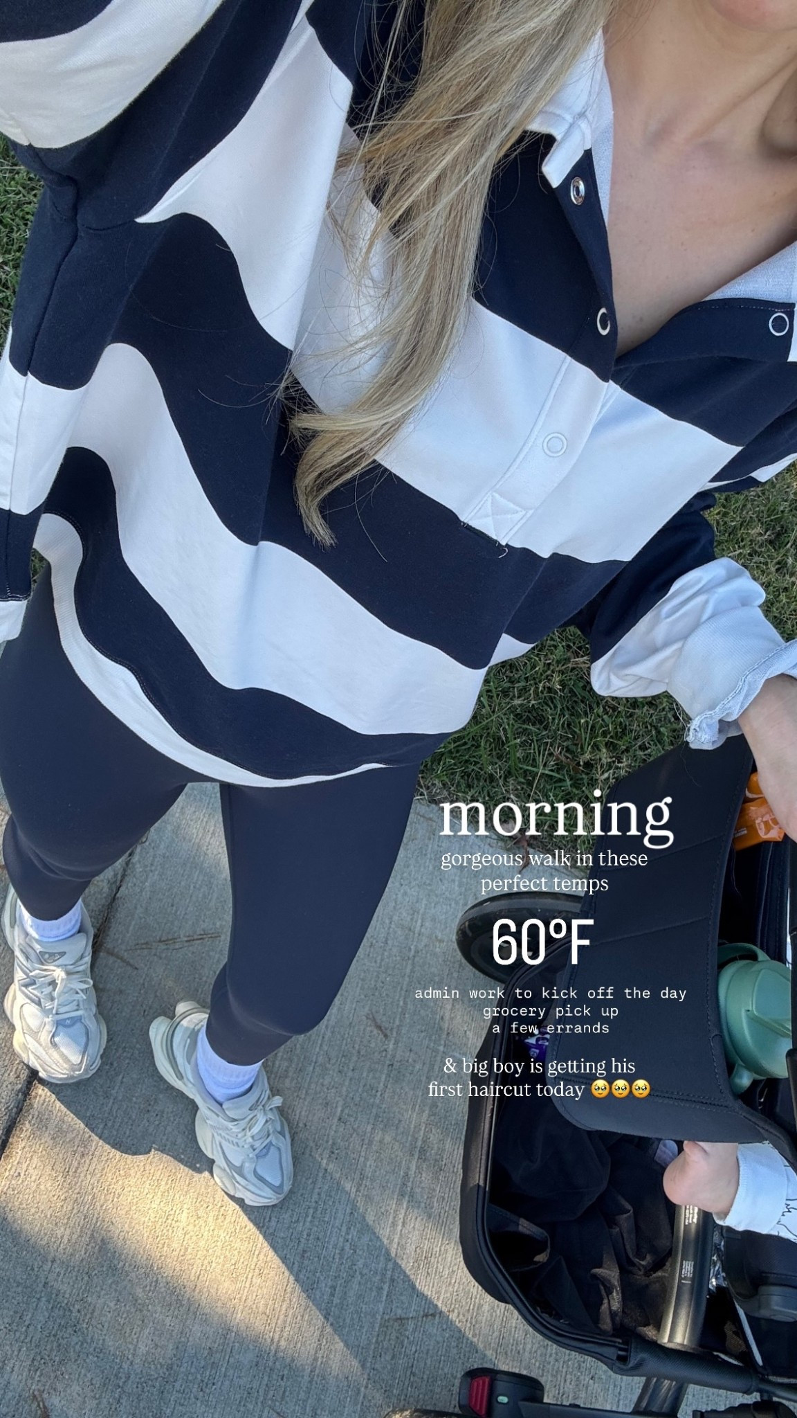 gorgeous walk in these perfect temps & big boy is getting his first haircut today 🥹🥹🥹 morning admin work to kick off the day 
grocery pick up 
a few errands