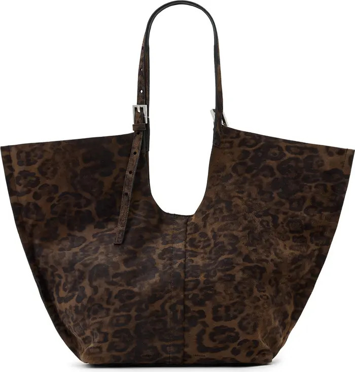 AllSaints Ara East West Leopard Print Suede Tote | Nordstrom | Nordstrom